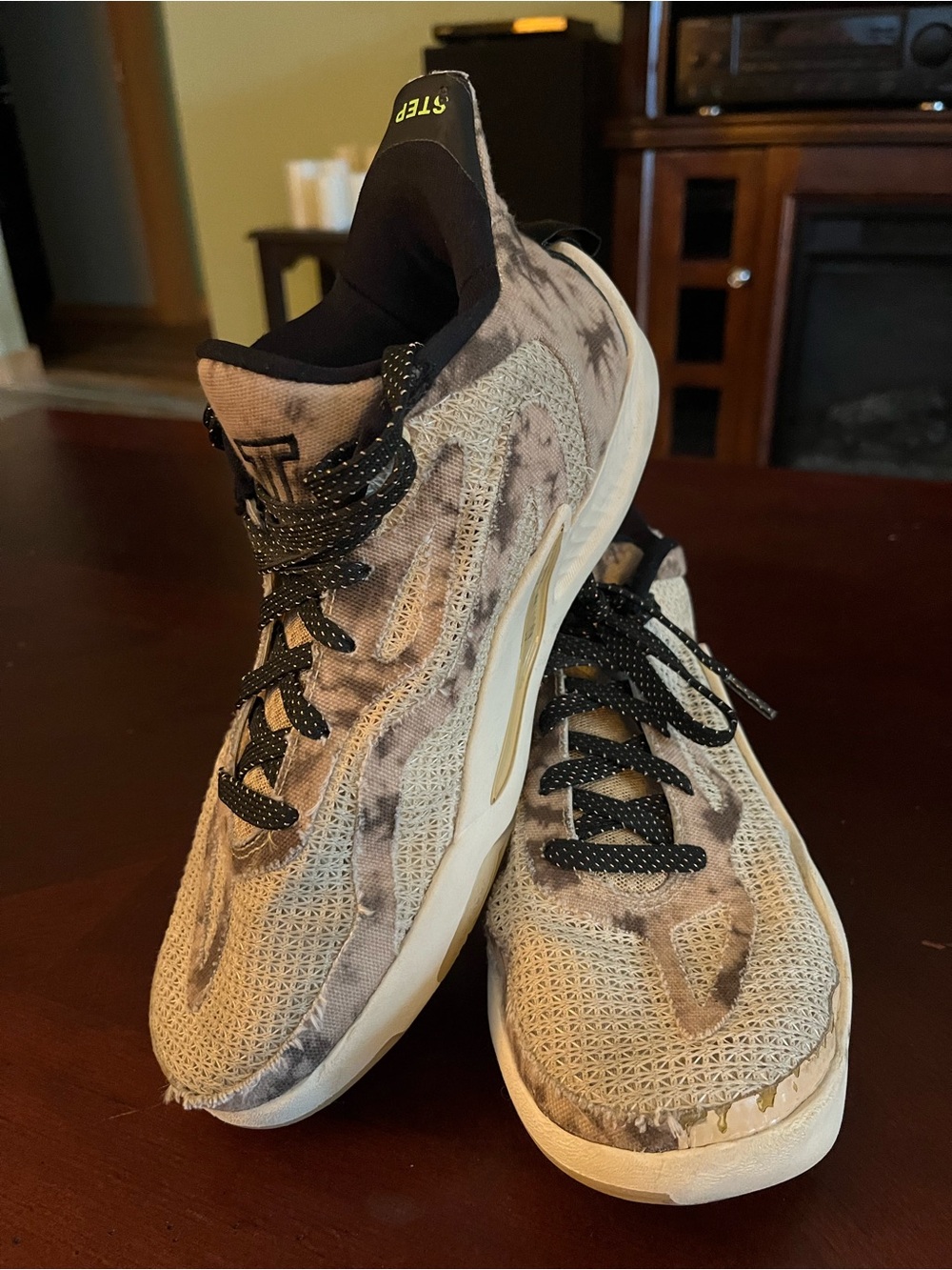 Nike Jordan Tatum1 Kids Beige and Black Knit Sneakers